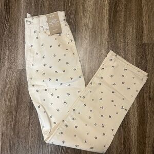Madewell Floral Cream Jeans
